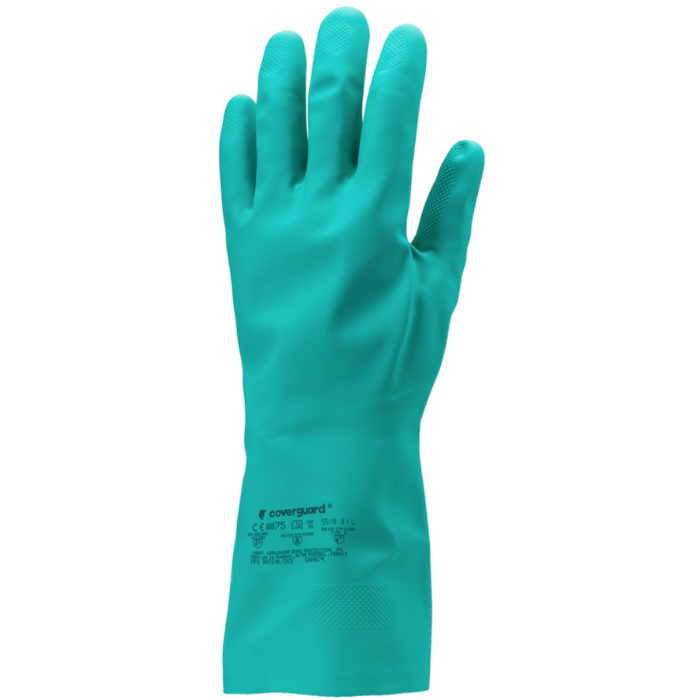 Green nitrile glove