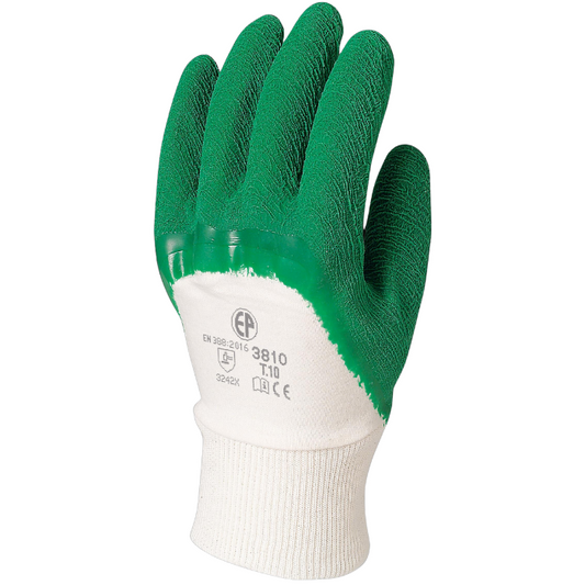 Građevinske naborane rukavice zelene