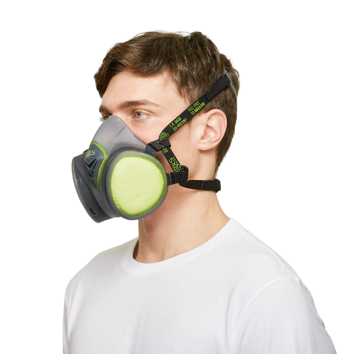 Thermoplastic half mask with two filters (A1P2R D)