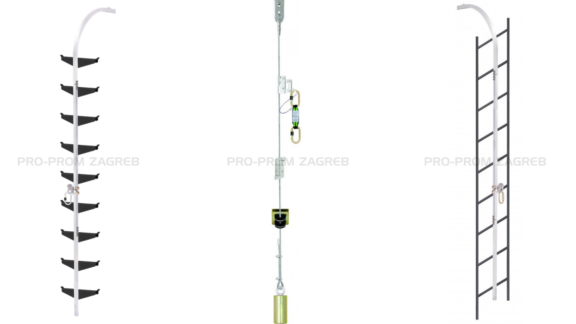 Sustavi koji se postavljaju na ljestve s kavezom za dodatnu sigurnost.