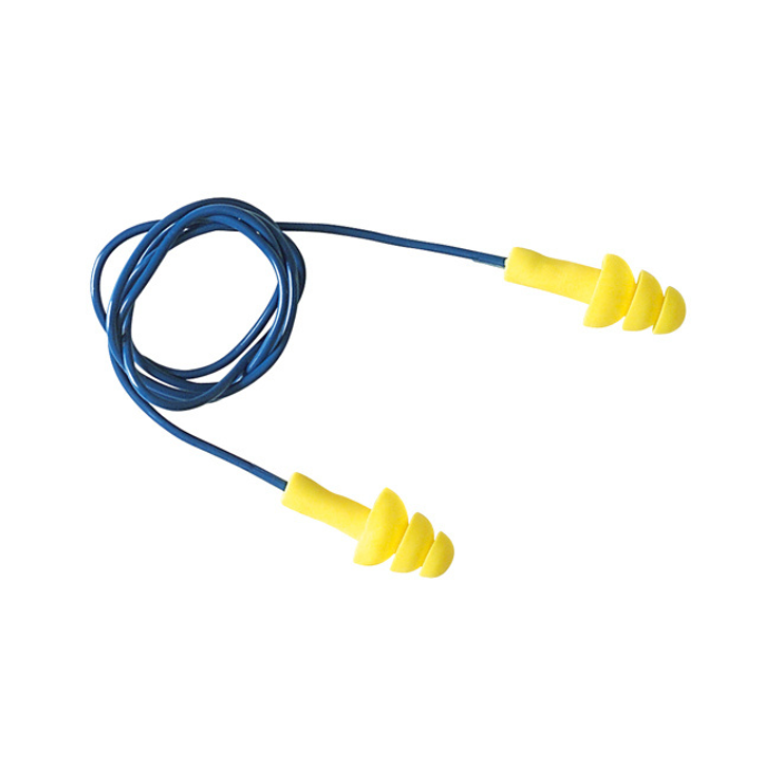 Earplugs with a blue string