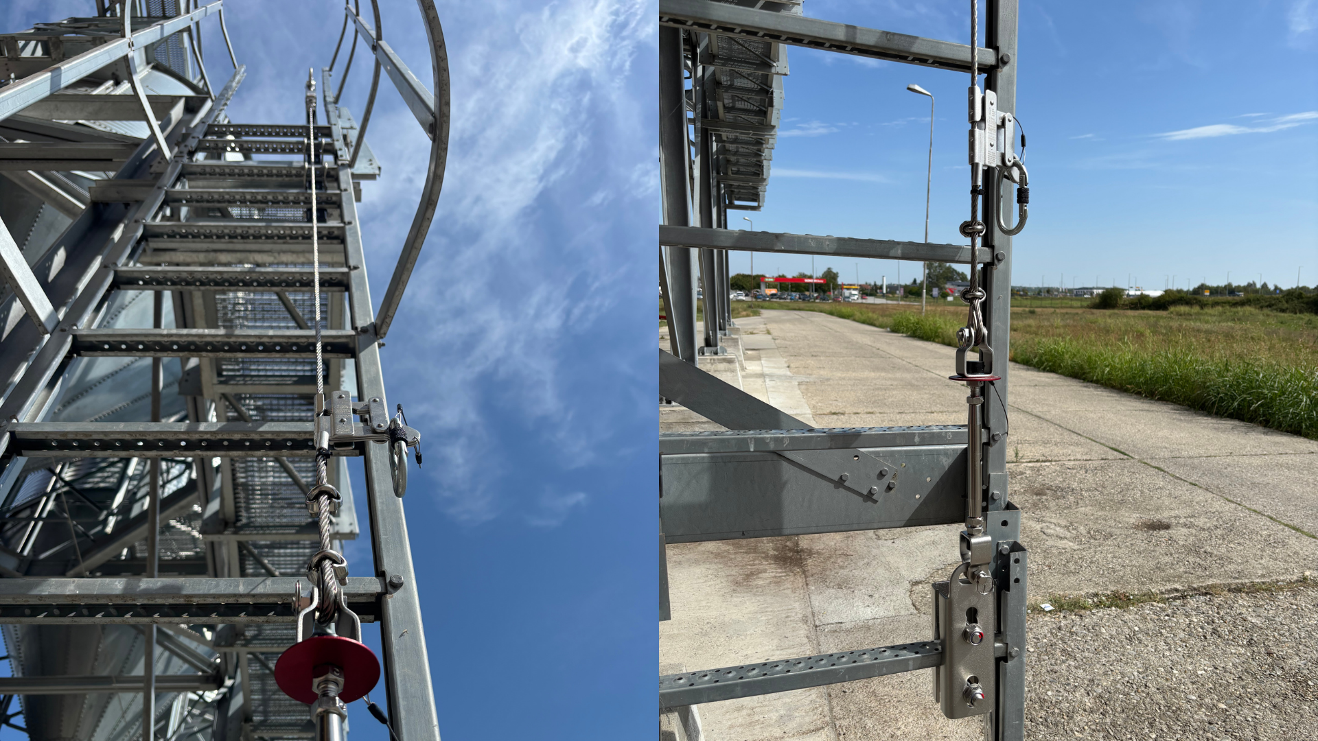 Sustav osiguranja od pada na ljestvama s penjalicom.